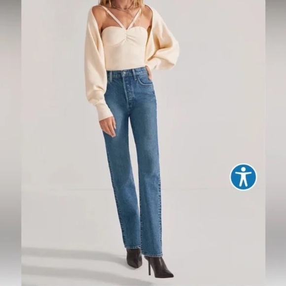 NWT Favorite Daughter THE VIVI HIGH RISE LONG STRAIGHT Chelsea - size 25 - Picture 2 of 11